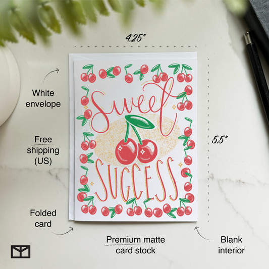 Sweet Success Cherry Congratulations Card