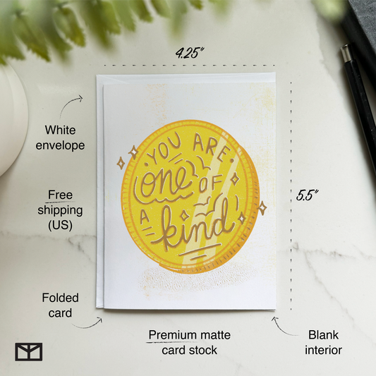 You are One of a Kind Coin Card