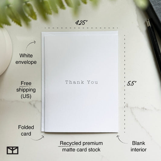 Simple Typewriter Thank You Card