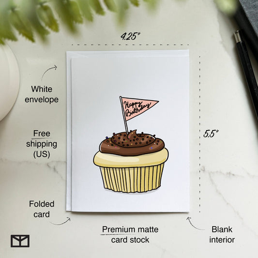 Cupcake Happy Birthday Card
