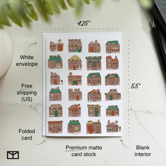 Gingerbread Village Holiday Greeting Card