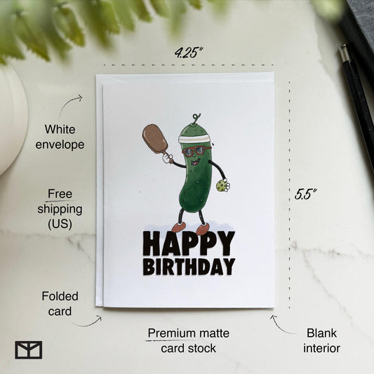 Pickleball Happy Birthday Card