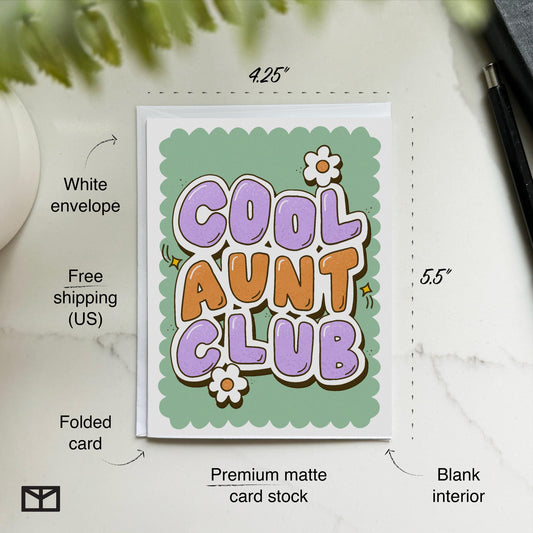 Cool Aunt Club Card