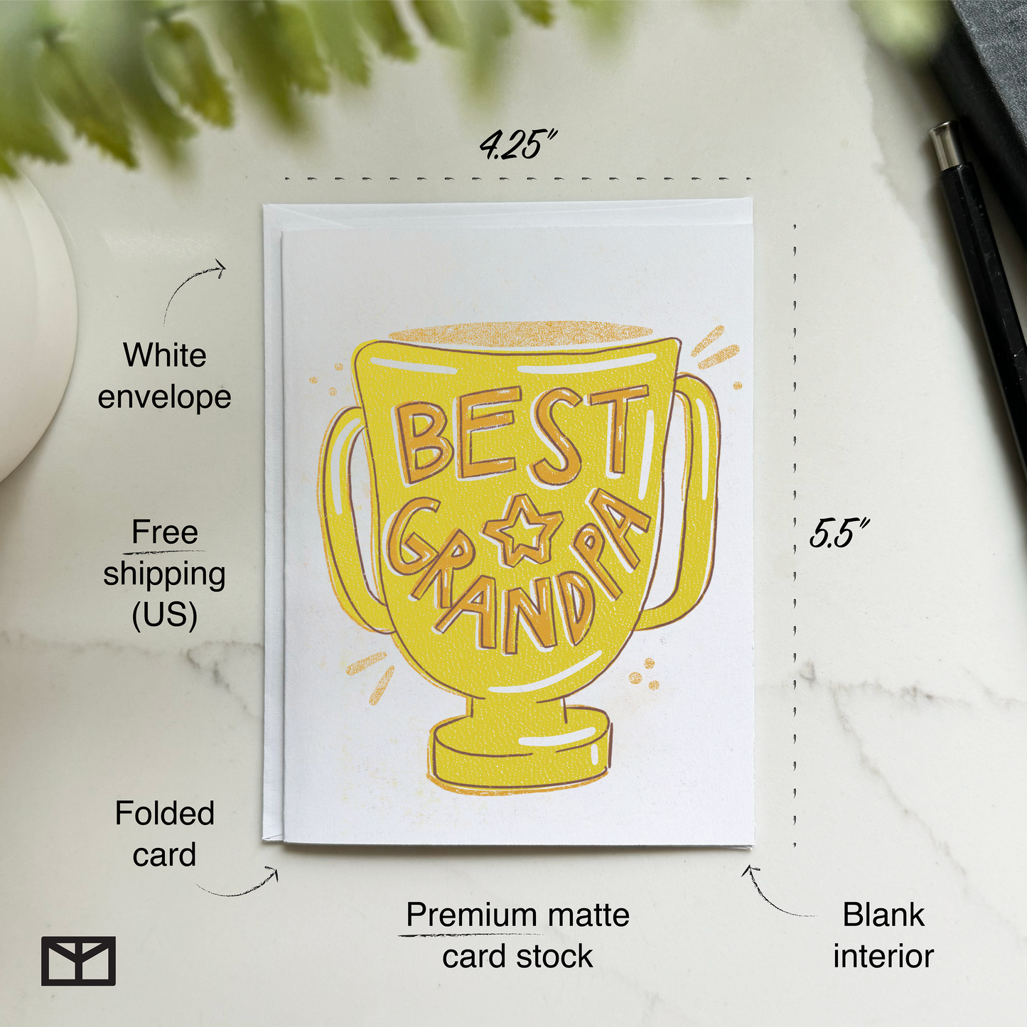 Best Grandpa Trophy Greeting Card