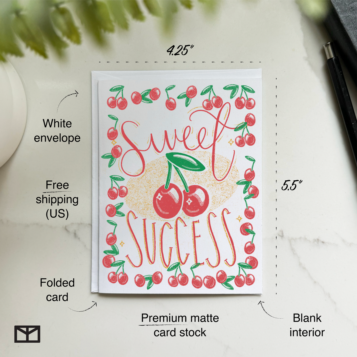 Sweet Success Cherry Congratulations Card