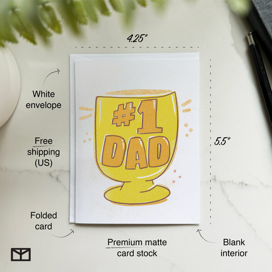 #1 Dad Trophy Greeting Card