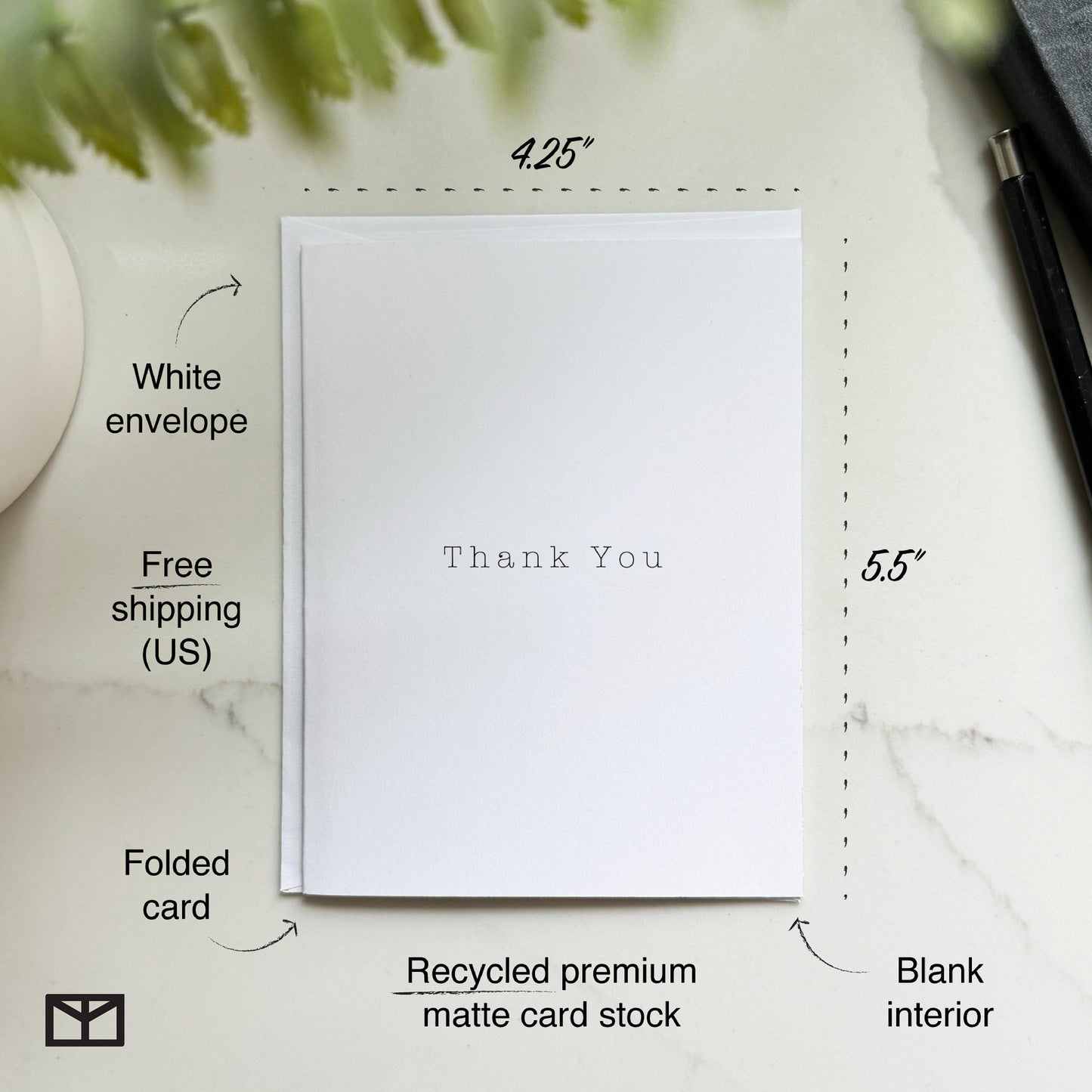 Simple Typewriter Thank You Card