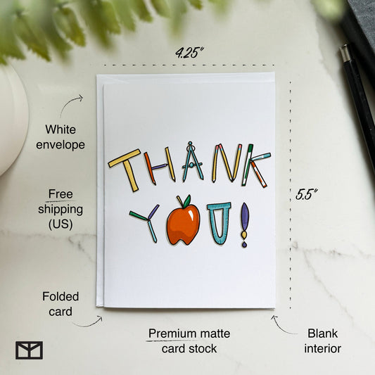 Teacher Appreciation Thank You Card