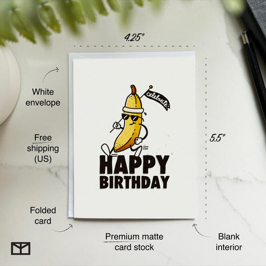 Banana Runner Birthday Card