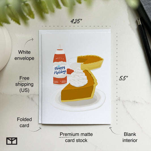 Pumpkin Pie Happy Holidays Card