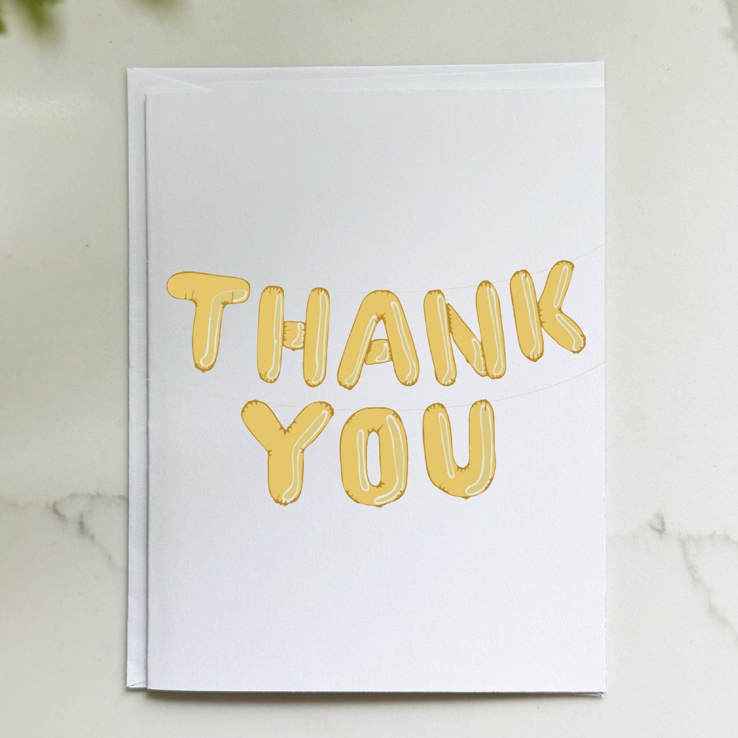 Gold Balloon Thank You Card
