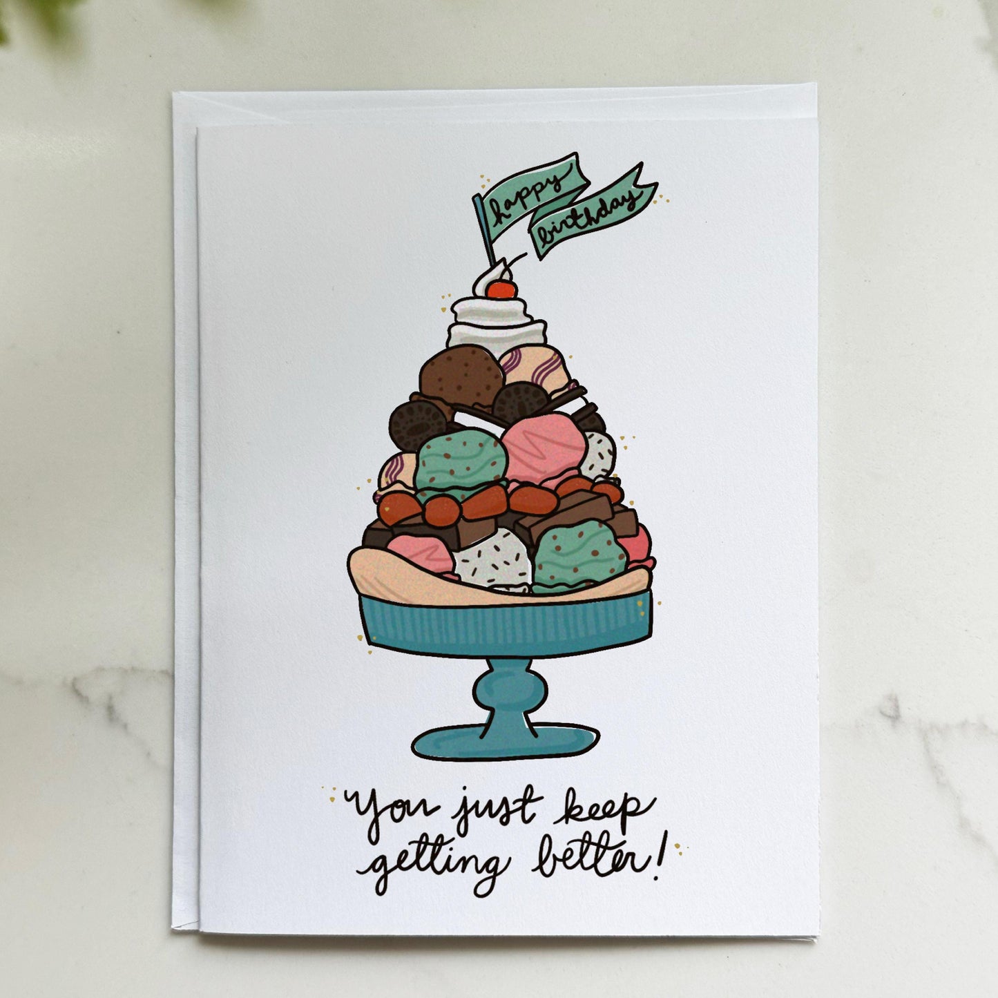 Ice Cream Sundae Birthday Card