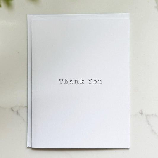 Simple Typewriter Thank You Card