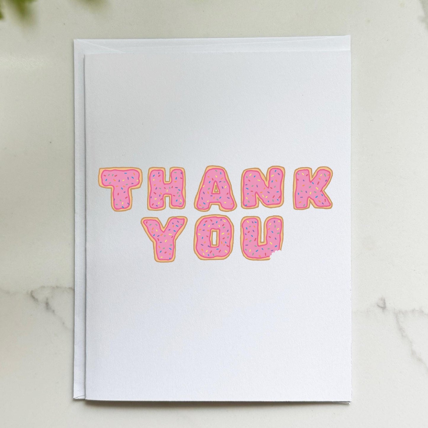 Pink Sprinkles Donut Thank You Card