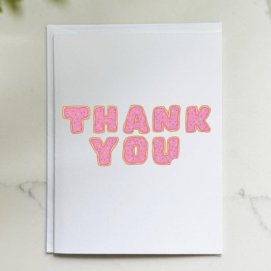 Pink Sprinkles Donut Thank You Card