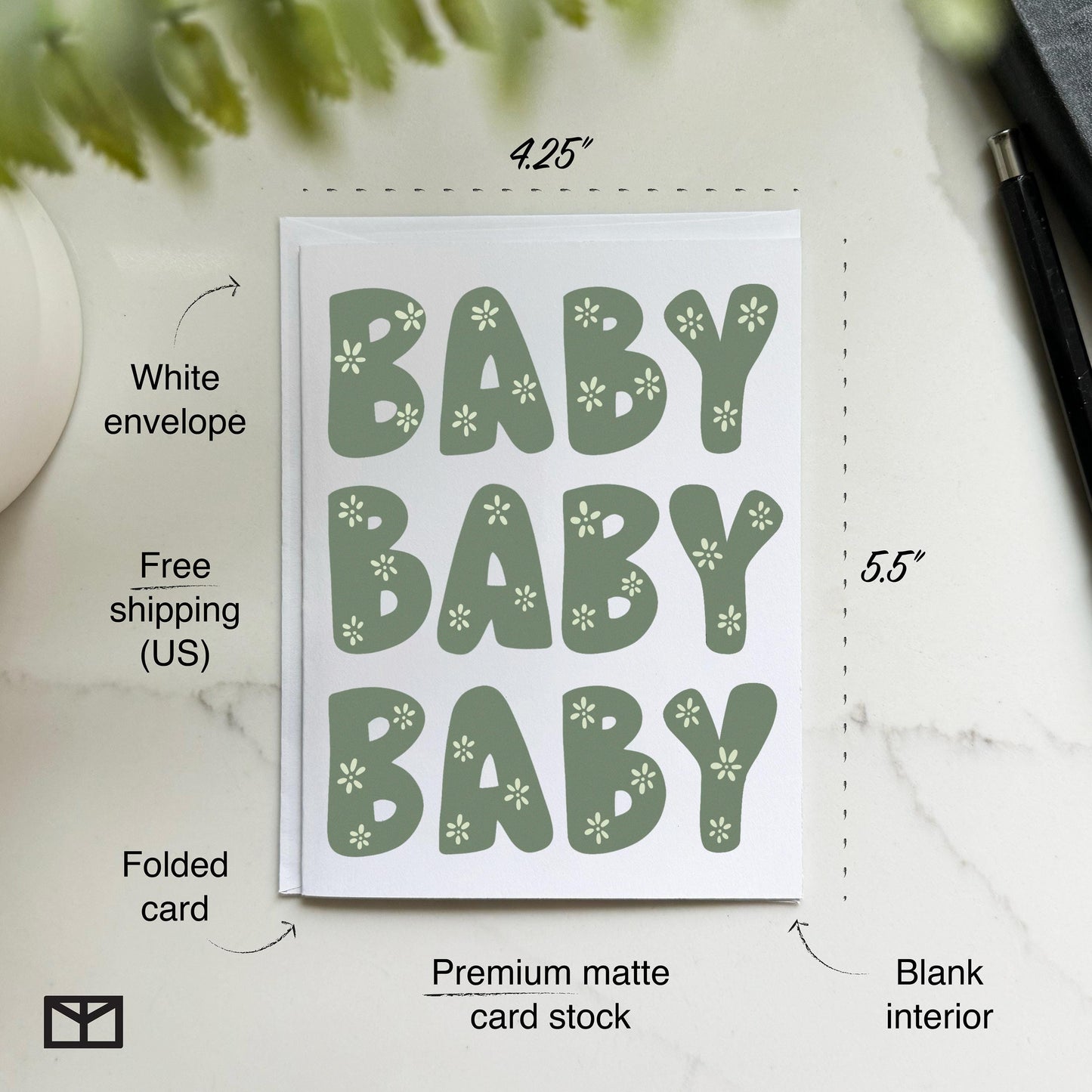 Floral Baby Card