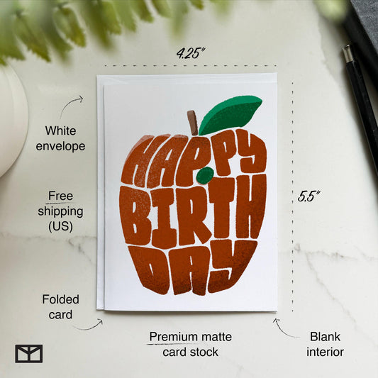 Apple Happy Birthday Card