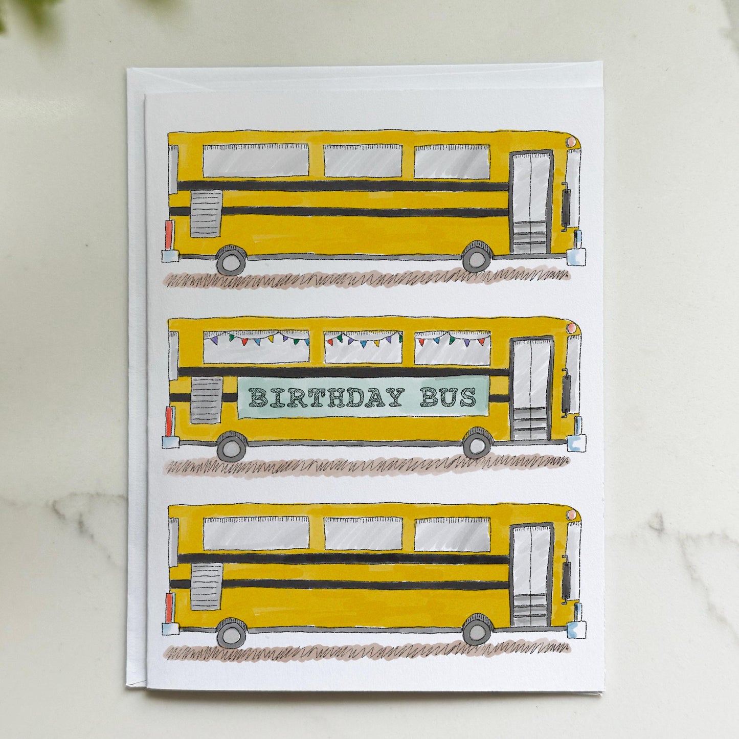 School Bus Birthday Card