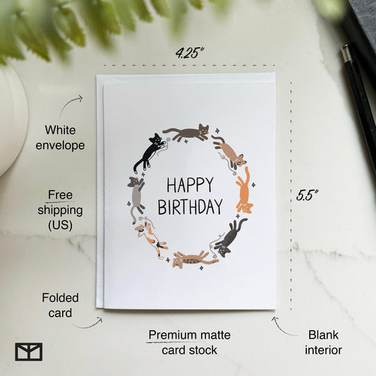 Cat Happy Birthday Card