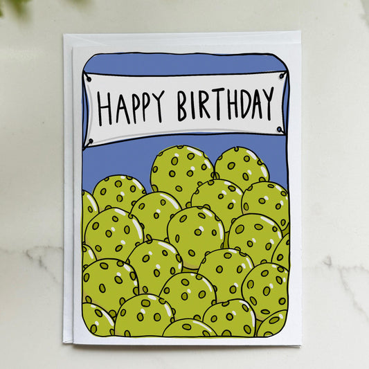 Pickleball Stack Happy Birthday Card