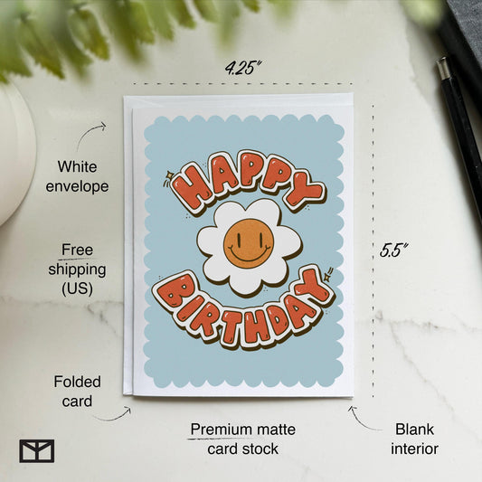 Groovy Flower Birthday Card