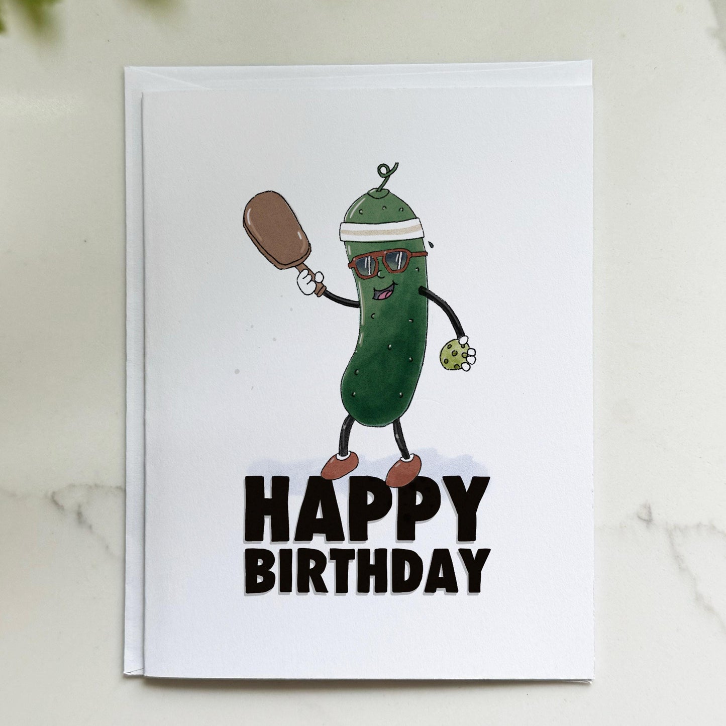 Pickleball Happy Birthday Card