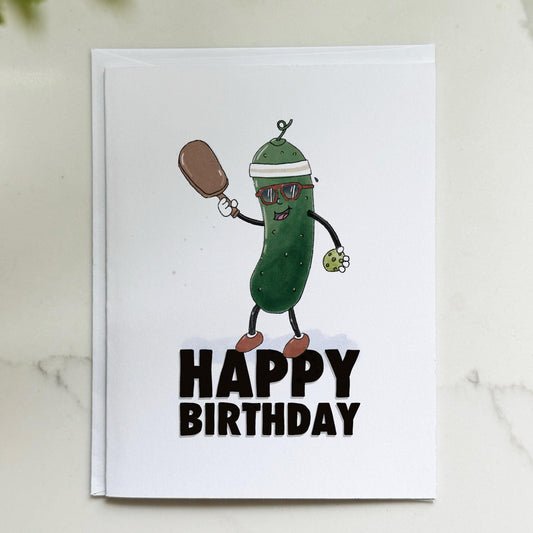 Pickleball Happy Birthday Card