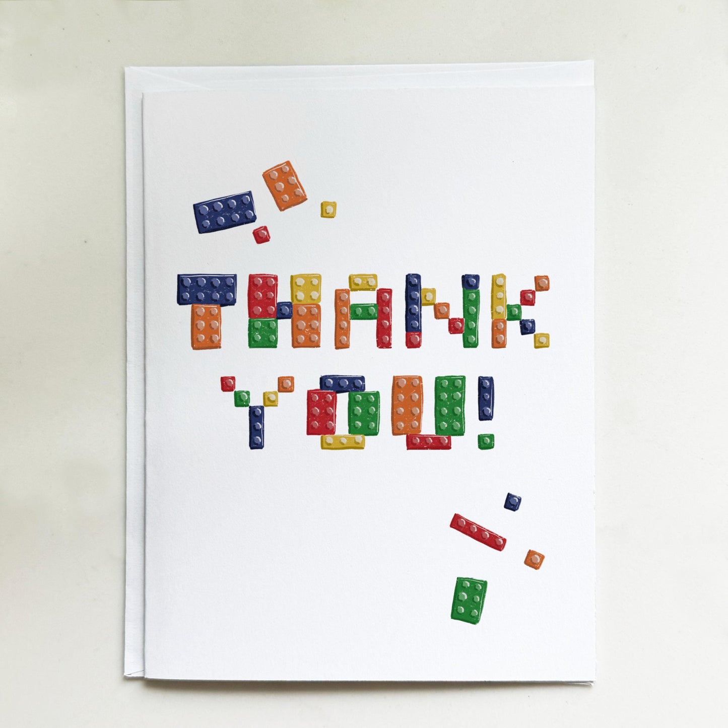 Colorful Building Brick Thank You Card – Toy Lover, Kids, All Ages, Creative Gift